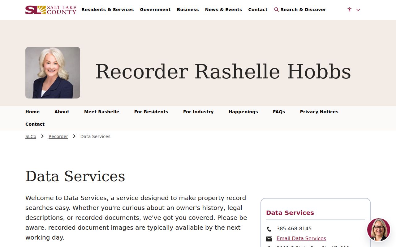 West Valley City people search access choices from the Salt Lake County Recorder