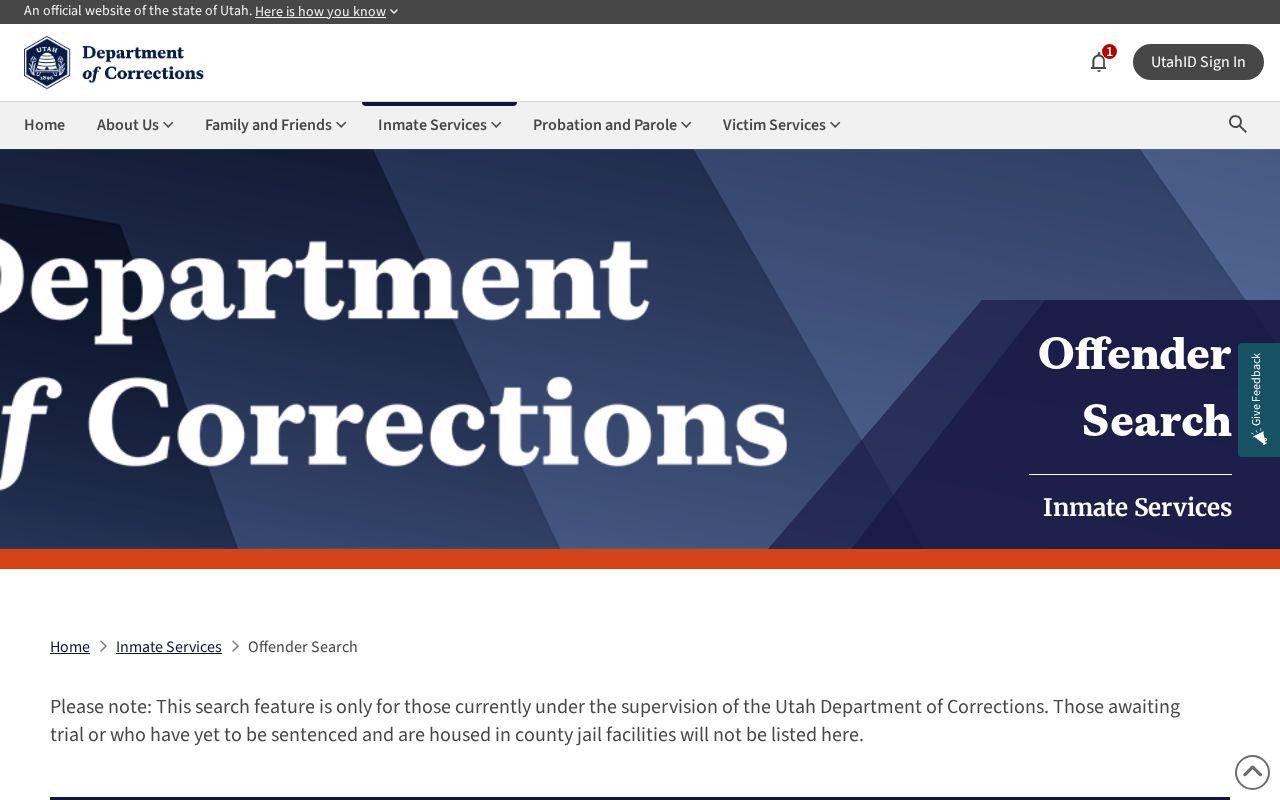 West Valley City public records access through the Utah offender search